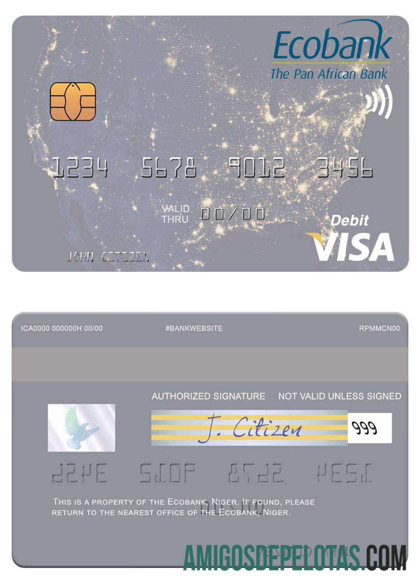 Niger Ecobank Visa Debit Card download for verification